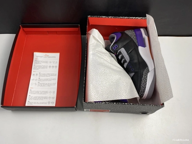 3 Retro Air 050 Purple Court Jordan Black CT8532 0710